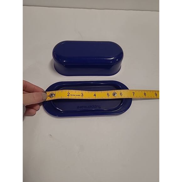 Tupperware Butter Dish & Lid Tokyo Blue Color Made in USA - Picture 10 of 11